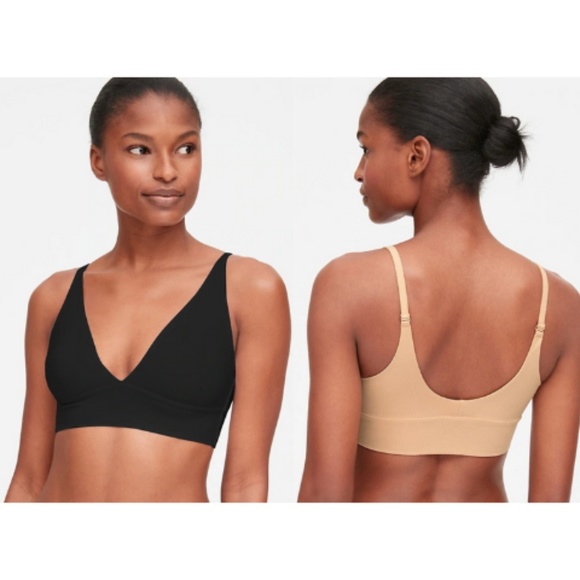 black plunge bralette